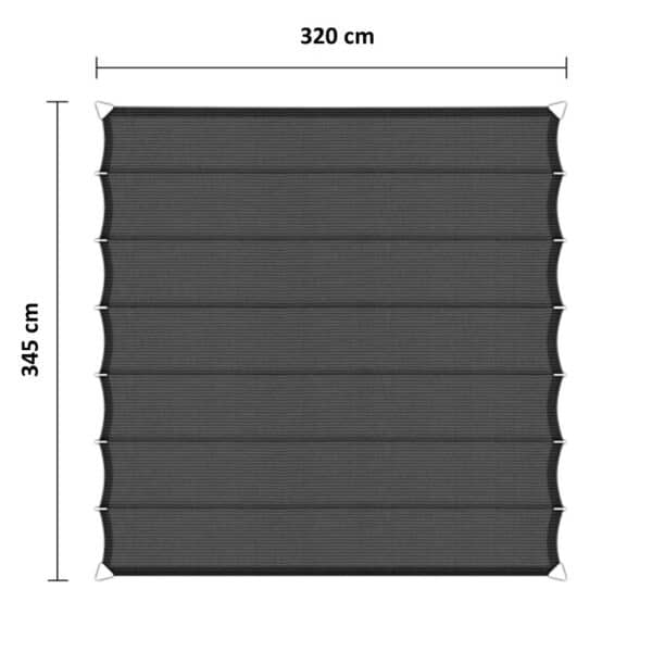 Harmonica antraciet BW HDPE 320 x 345 cm